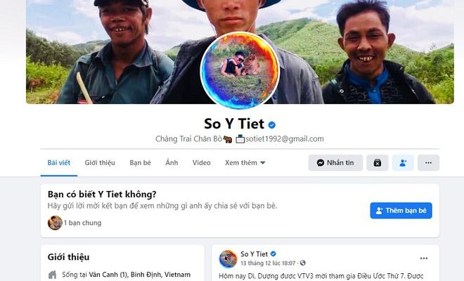 Facebook của Sô Y Tiết đã có tích xanh nhờ sự ảnh hưởng trên mạng xã hội